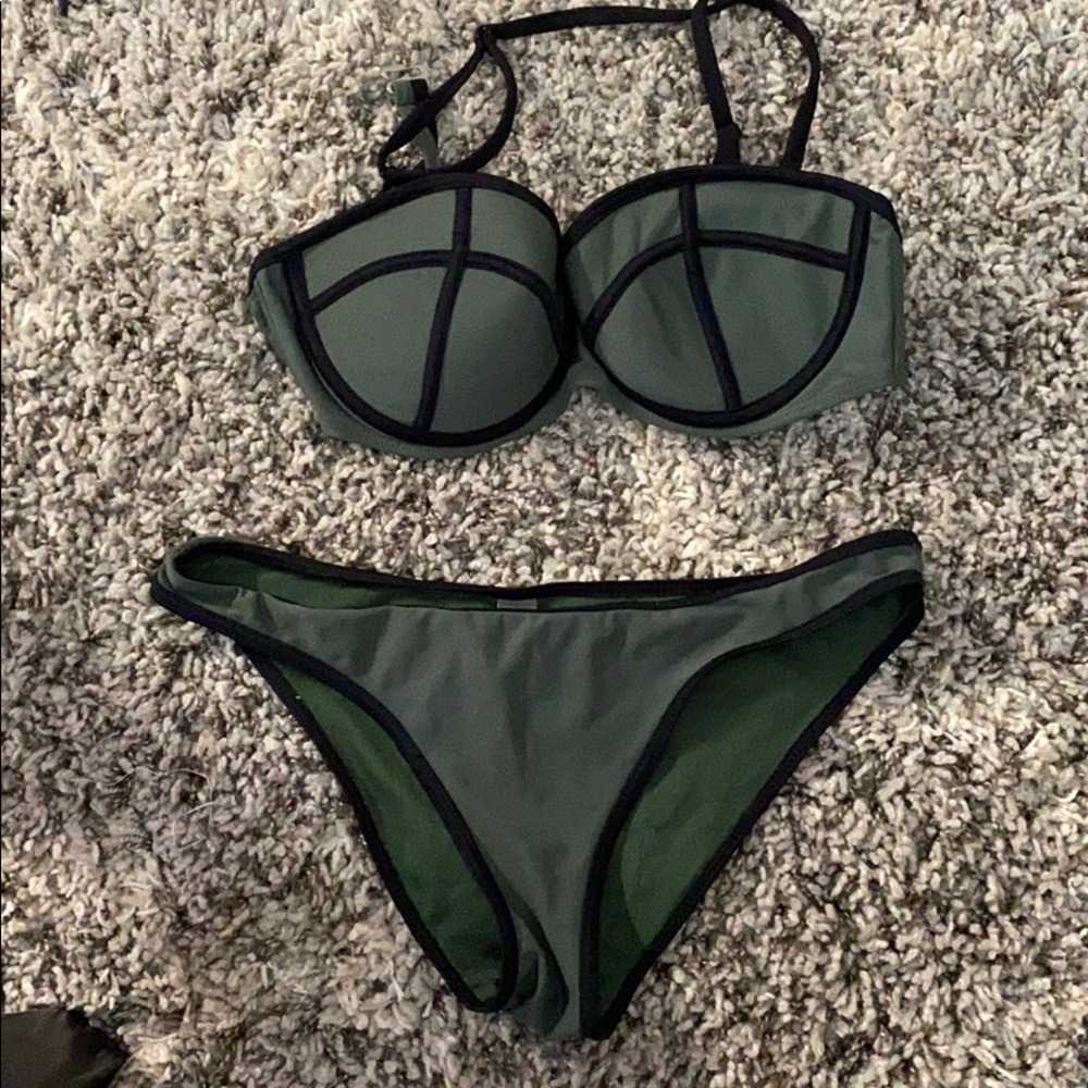 olive/army green bikini set